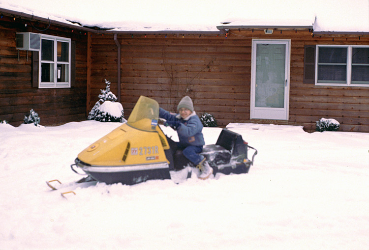 89-12-29, 00, Brian on his Snowmobile, Dingmans Ferry, PA