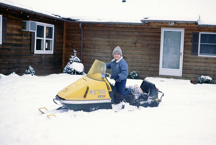 89-12-29, 02, Brian on his Snowmobile, Dingmans Ferry, PA