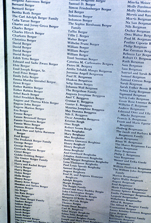 94-08-01, 01, Name Plates at Elis Island, NY