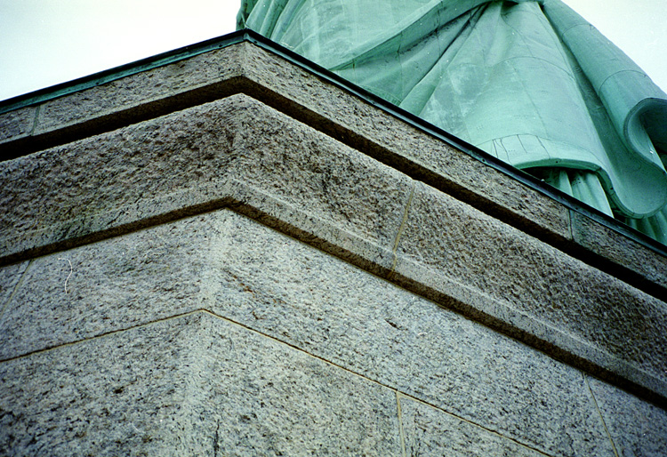 94-08-01, 16, Looking up at the Statue of Liberty from Base