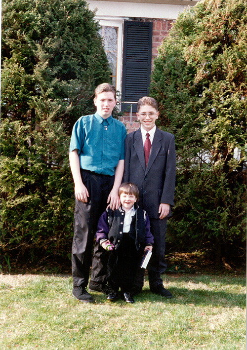 95-04-02, 16, Michael, PJ, and Brian, Brian's Confirmation