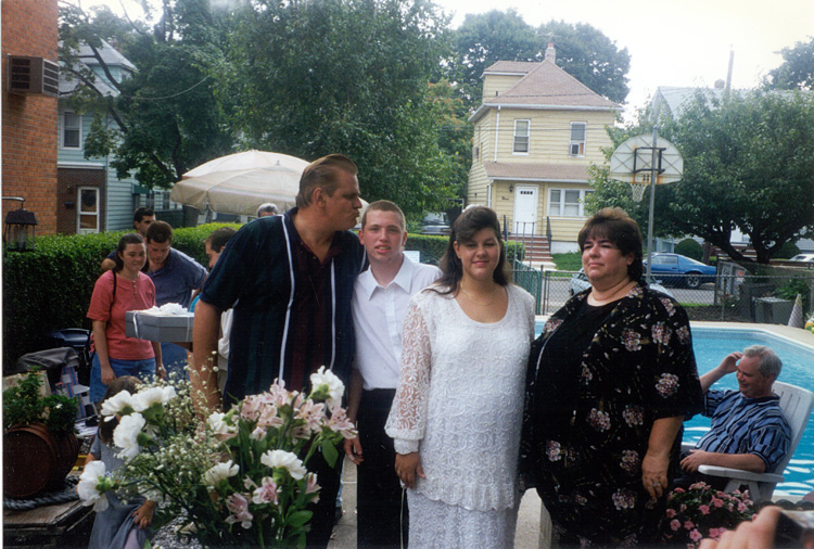 97-08-16, 22, Bill, Michael, Lisa & Dorinne, Wedding