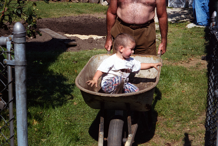 99-10-02, 08, Mikey helping with dirt, Saddle Brook, NJ