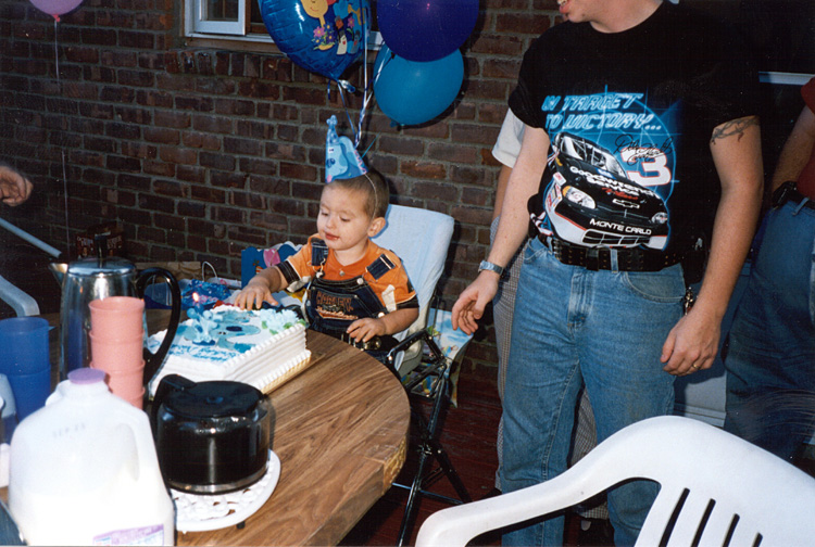 99-09-18, 27s, Mikey eating Cake, Mikey's 2nd Birthday