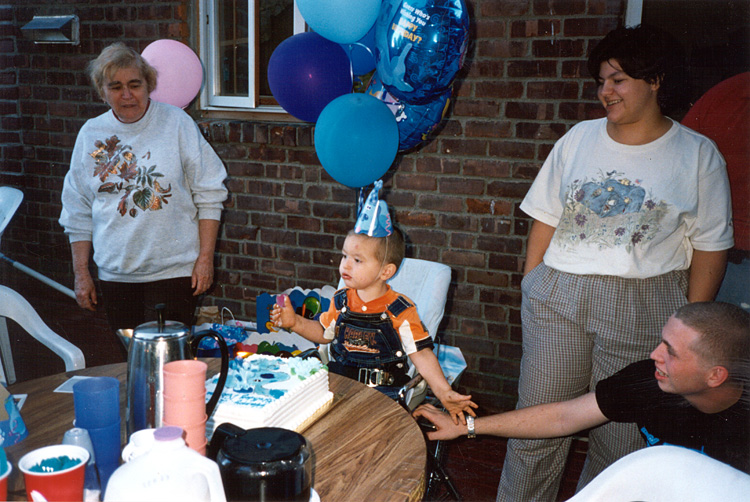 99-09-18, 28s, Mikey eating Cake, Mikey's 2nd Birthday