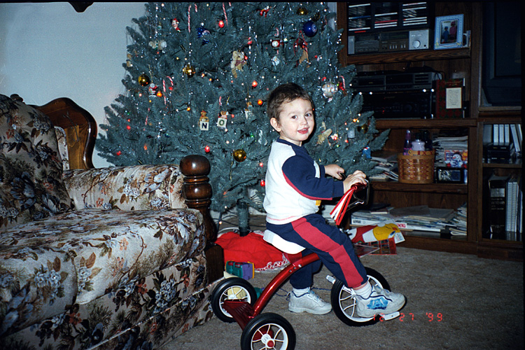 99-12-27, 01, Mikey on Bike, Chritmas Holidays