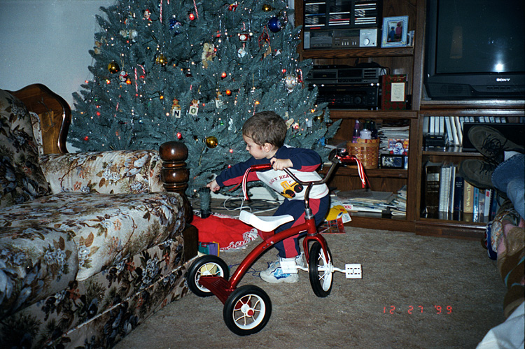 99-12-27, 02, Mikey on Bike, Chritmas Holidays