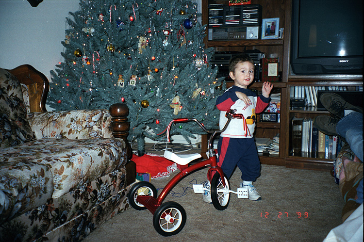 99-12-27, 03, Mikey on Bike, Chritmas Holidays