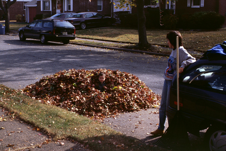 00-10-22, 06, Mikey in the Leaves, Saddle Brook, NJ