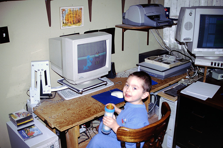 01-03-31, 01, Mikey on Computer, Saddle Brook, NJ