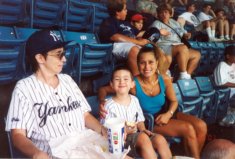 03-08-29, 01, Linda, Mikey, and Lori at Yankee Game