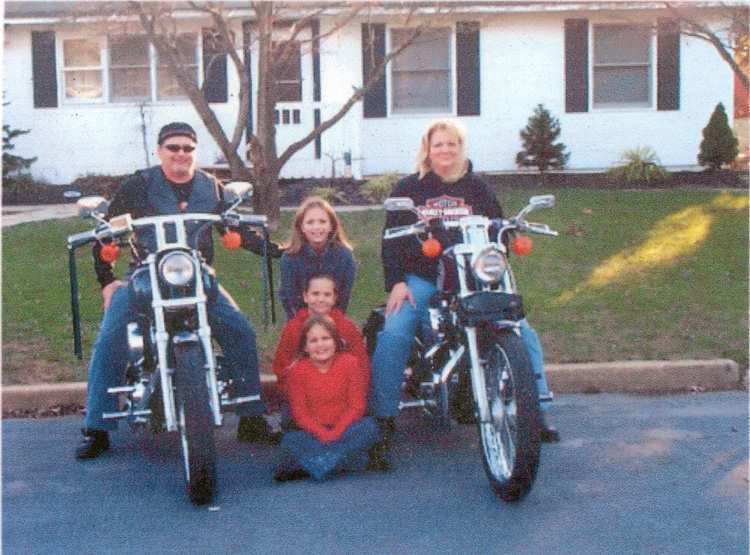 03-09-01, 01 Kathy and David with HD Motorcycles