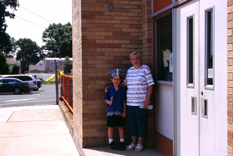 04-06-15, 32, Mikey and Grandma, Kindergarten Graduation