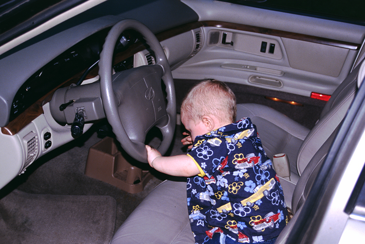 04-06-19, 01, Connor driving Gerry's Car