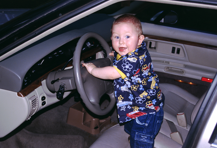 04-06-19, 02, Connor driving Gerry's Car