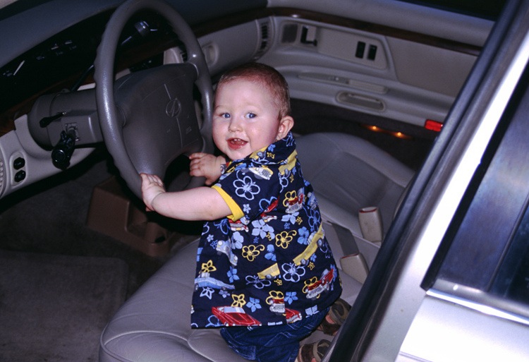 04-06-19, 03, Connor driving Gerry's Car