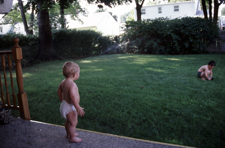 04-08-14, 03, Mikey and Connor in the sprinklers