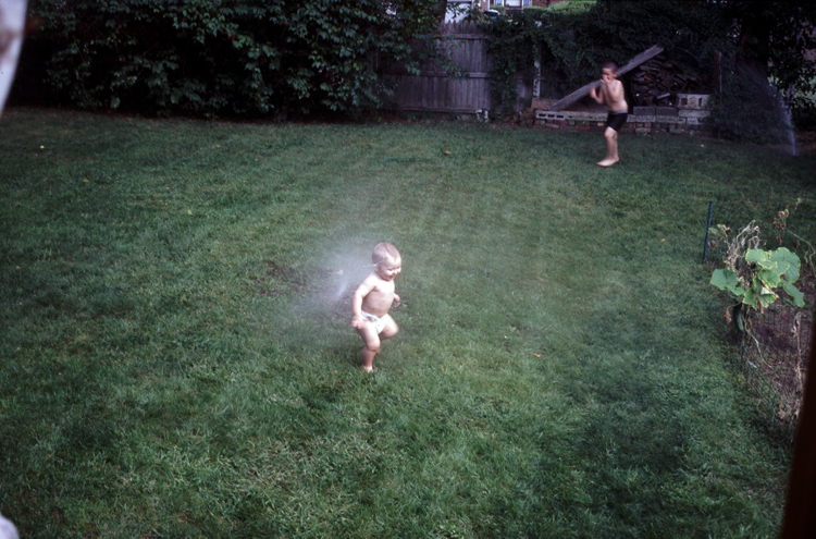 04-08-15, 12, Mikey and Connor in the sprinklers