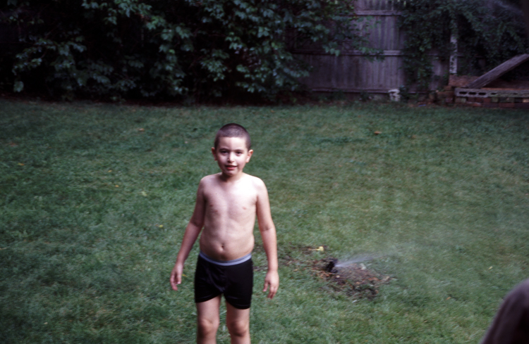 04-08-15, 14, Mikey in the sprinklers