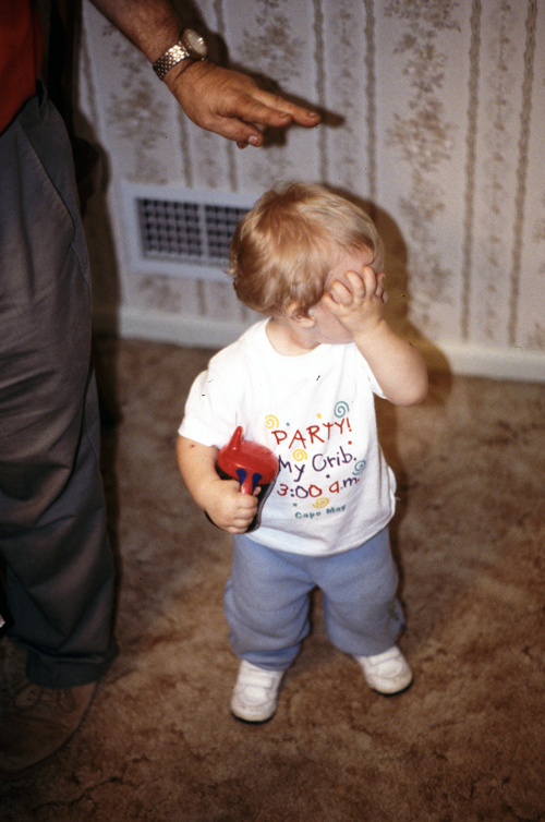 04-10-03, 22, Connor with his cup, Mikey and Linda's Birthday