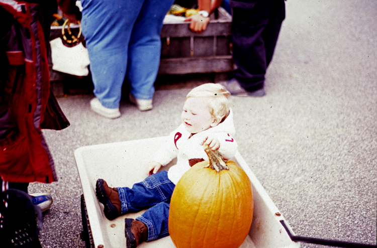 04-10-16, 12, Connor with his pumpkin, New Jersey