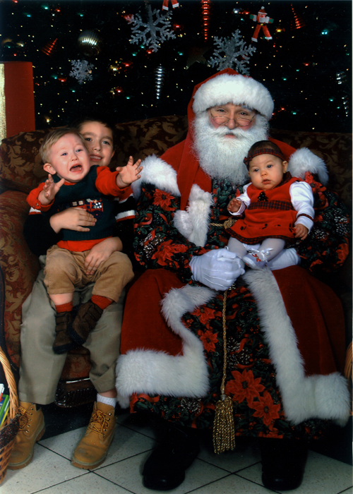 04-12-05, 01, Santa with Connor, Mikey, and Kaitlyn