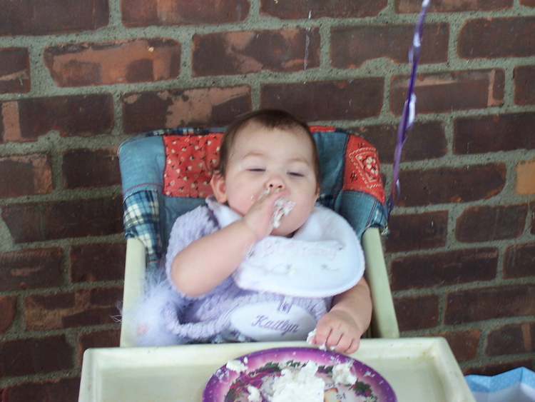 05-06-18, 21, Kaitlyn eating cake, Kaitlyn's Birthday.