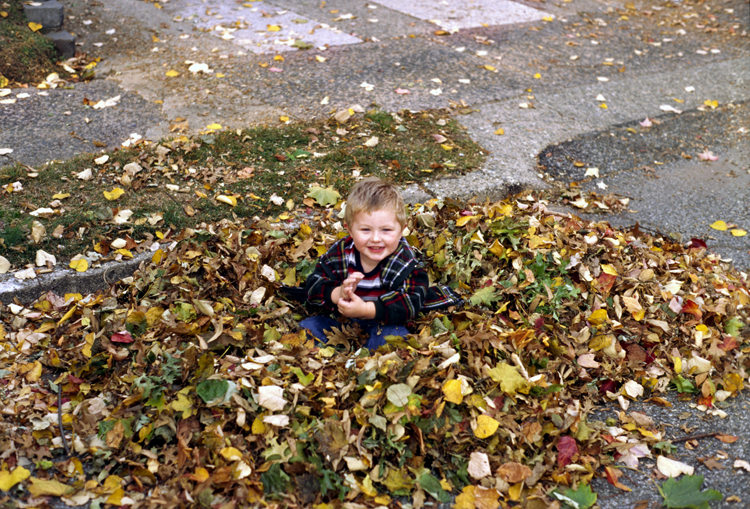 05-11-13, 01, Connor in the Leaves, Saddle Brook, NJ