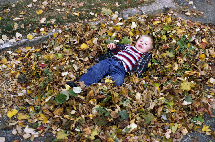 05-11-13, 07, Connor in the Leaves, Saddle Brook, NJ