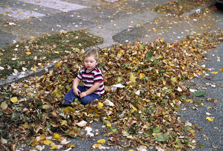 05-11-13, 09, Connor in the Leaves, Saddle Brook, NJ