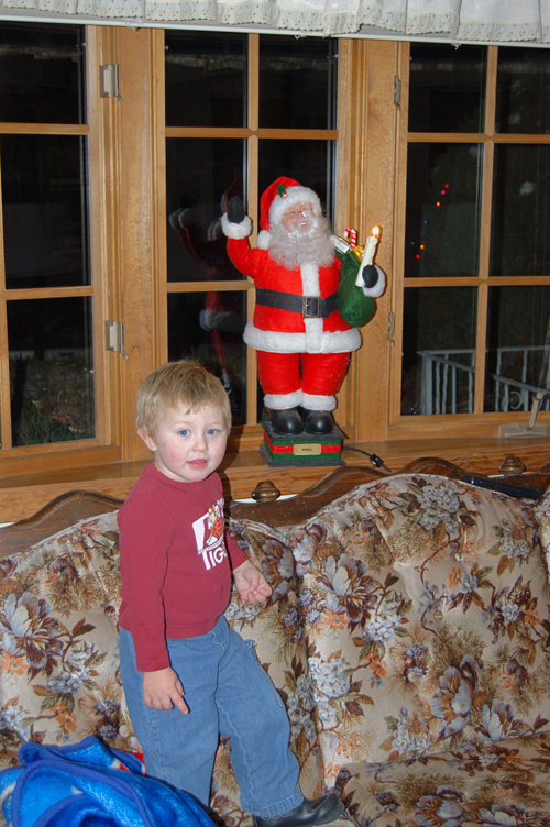 05-12-07, 06, Connor checking out Santa Claus