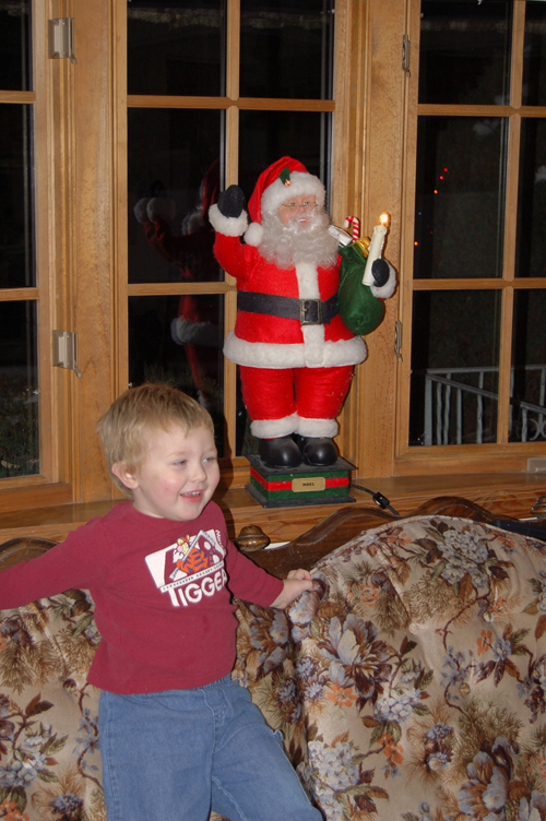 05-12-07, 19, Connor checking out Santa Claus