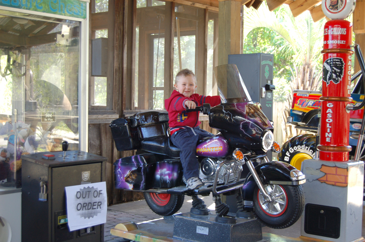 06-02-27, 28, Connor on Motorcycle, Gator Land, Fl