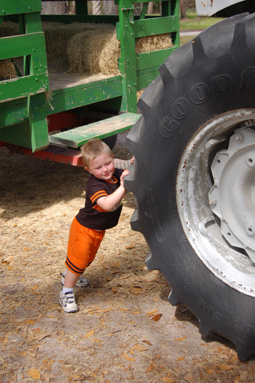 06-03-02, 48, Connor pushing Tractor, Green Meadows, Fl