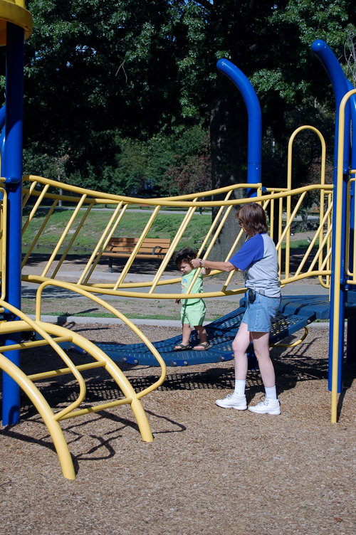 06-08-11, 012, Kaitlyn and Linda at the Saddle Brook Park