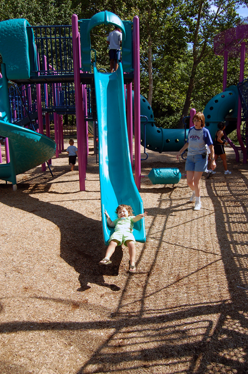 06-08-11, 029, Connor, Kaitlyn and Linda at the Saddle Brook Park