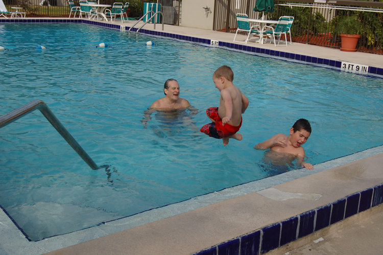 07-02-26, 077, Gerry, Connor and Mikey, Pool, Hampton Inn, FL