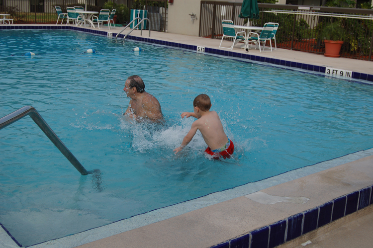 07-02-26, 092, Gerry and Connor, Pool, Hampton Inn, FL