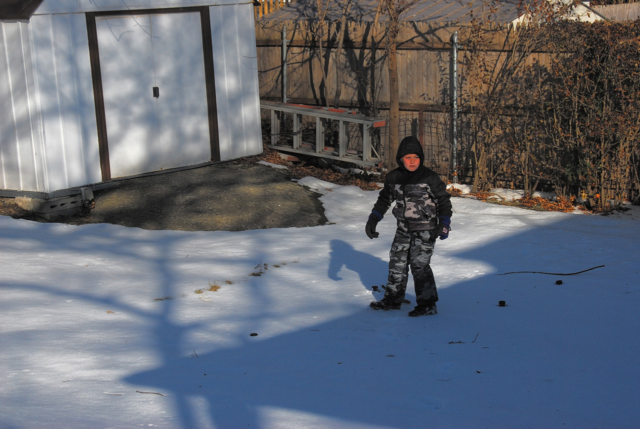 2011-01-07, 007, Connor in the snow, Saddle Brook, NJ