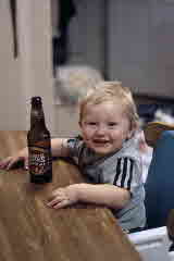 04-10-03, 01, Conner with his Bottle, Mikey and Linda's Birthda