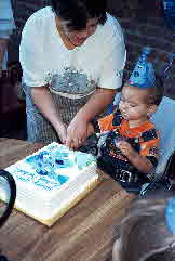 99-09-18, 16, Mikey cuting Cake, Mikey's 2nd Birthday