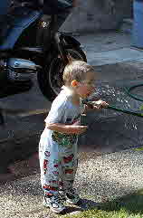 99-10-03, 19, Mikey washing up, Saddle Brook, NJ
